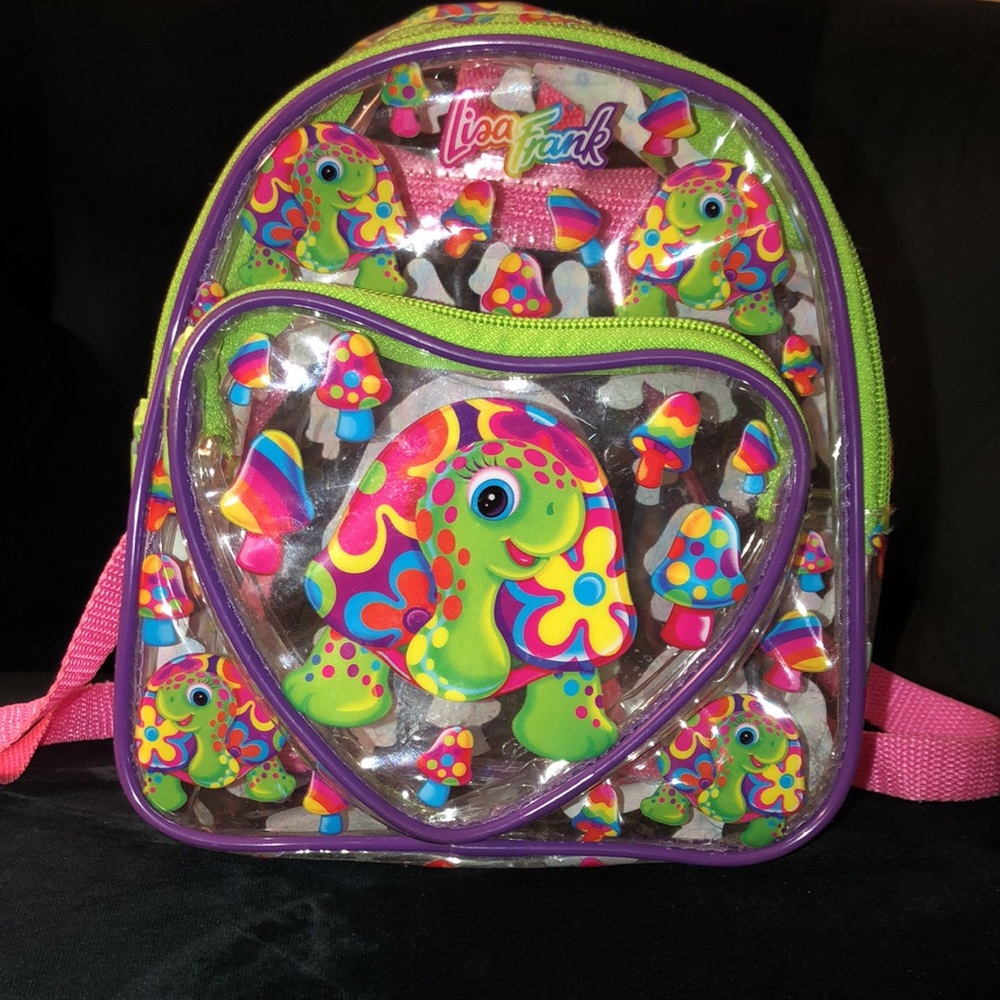 Lisa Frank mini backpack hippie turtle